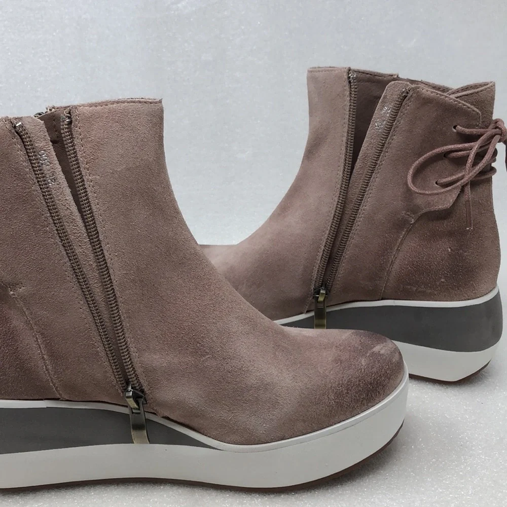 NEW Antelope Boots Fran Wedge Boot Blush Pink Suede Leather Platform Size 38 - Picture 12 of 15